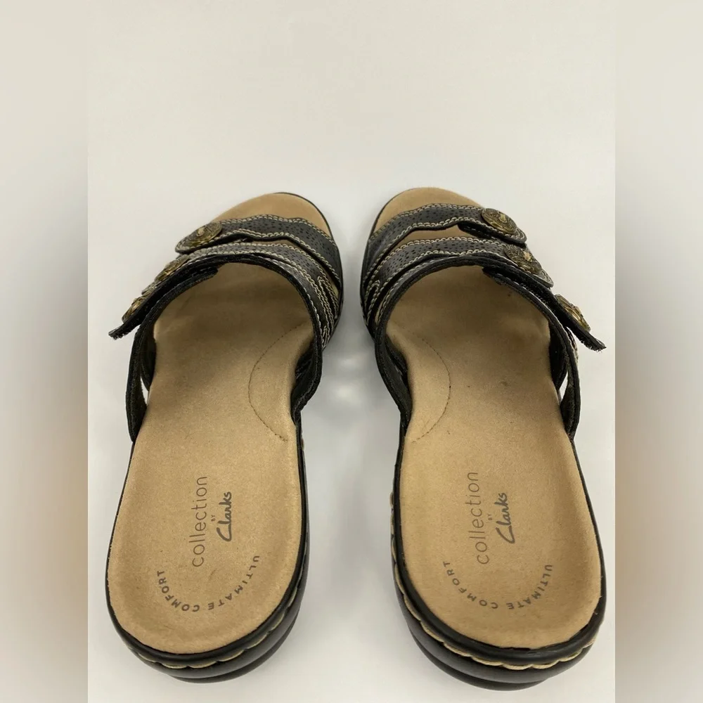 Clarks Ultimate Comfort Collection Sandals, Women's US Size 6M, Black Leather - Picture 5 of 11